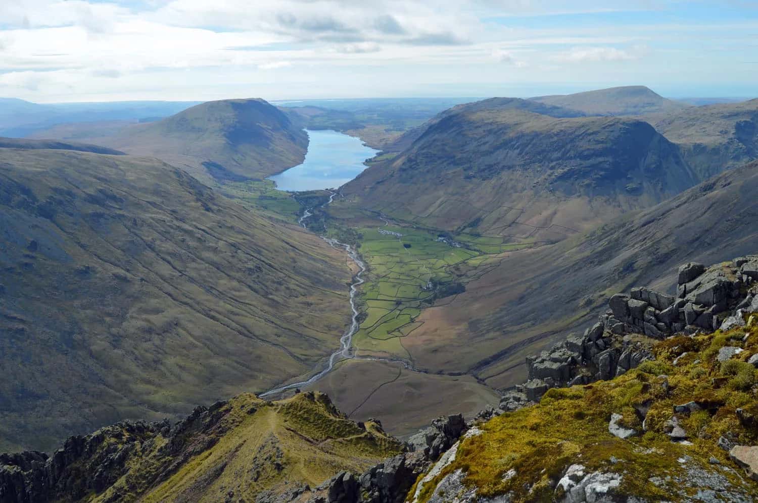Scafell Pike from Wasdale Head trail view